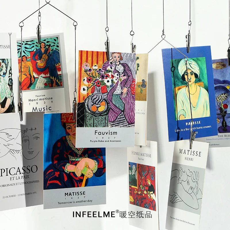 30 Pcs/Set Henri Matisse Retro Oil Painting Postcard Color Paradise Greeting Cards Xmas and New Year Gift Message Card