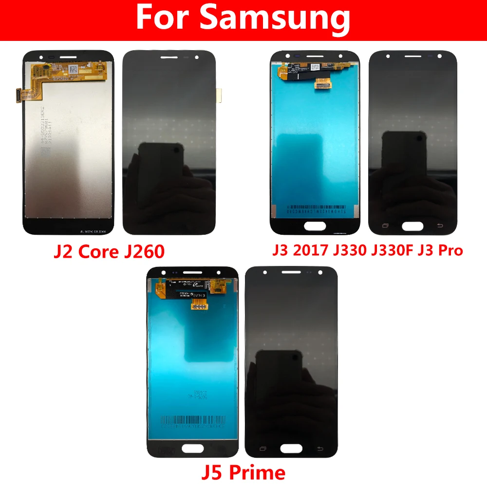 New Display For Samsung J5 Prime J2 Core J260 J3 2017 J330 J330F J3 Pro display LCD touch screen digitizer Assembly Repair Parts