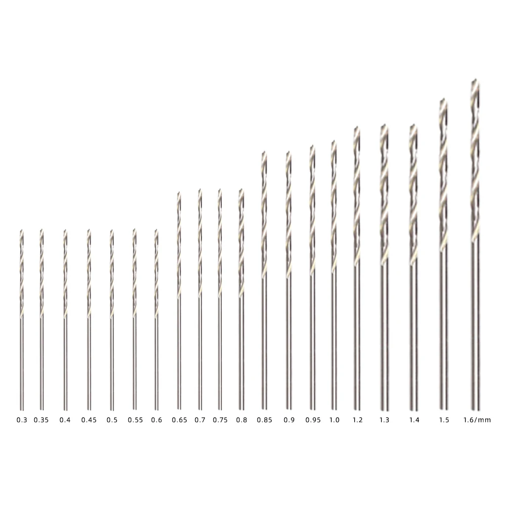 Set di punte da trapano 0.3-1.6mm HSS Micro Twist Bit trapano elettrico Keyless Chuck Bit per riparazione di orologi gioielli artigianali strumenti per la lavorazione del legno