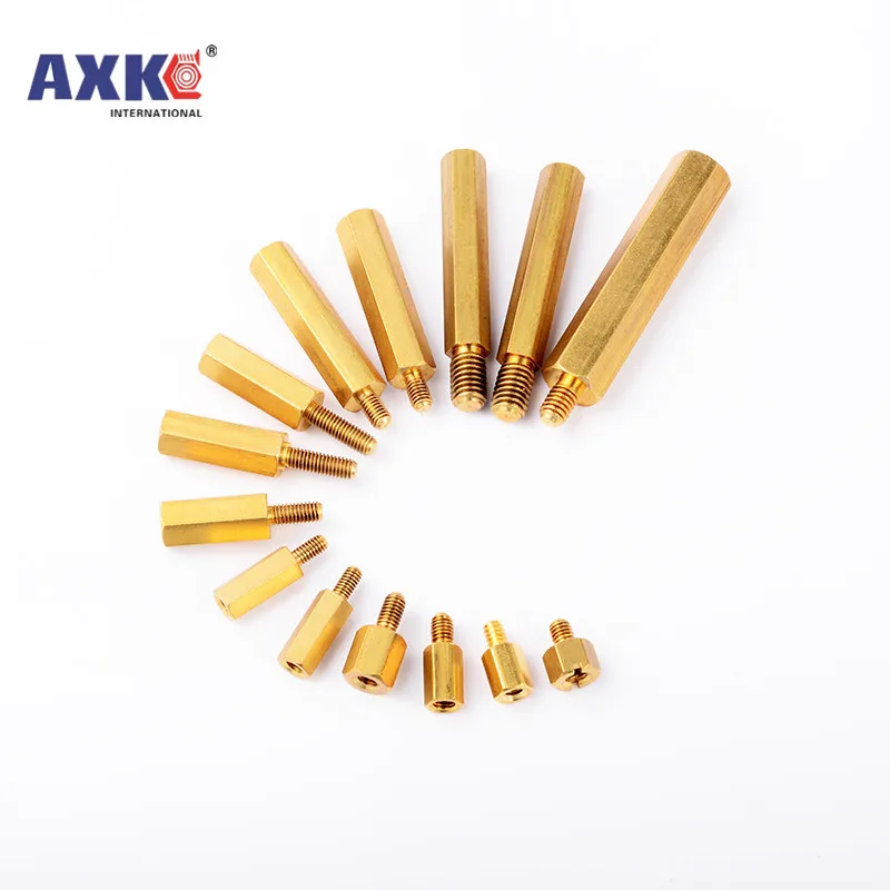 10/50pc Solid Brass Copper M2 M2.5 M3 M4 Hex Standoff Hexagon Pillar M-F F-F Male-Female Female Spacer for PCB Board Motherboard