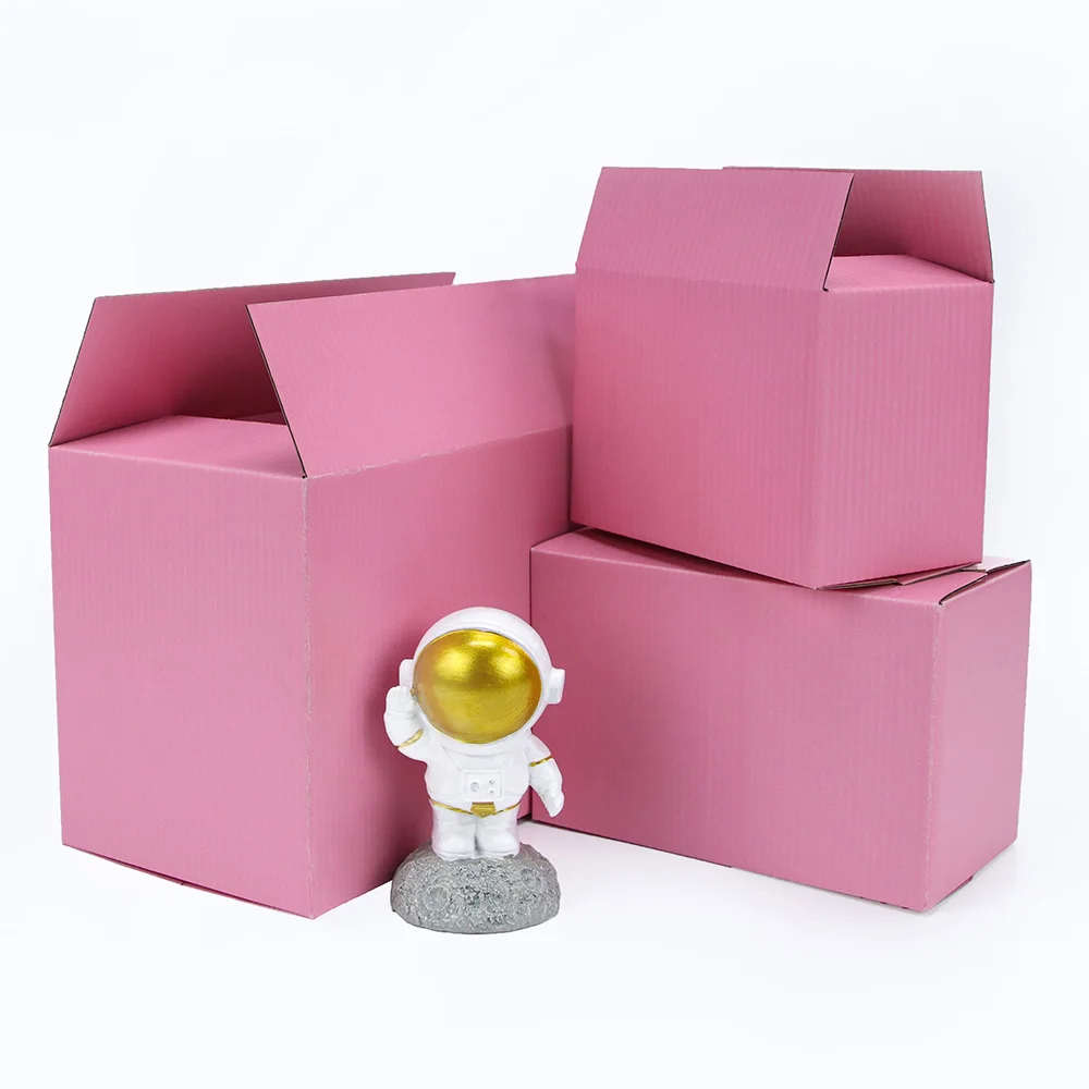 5pcs /10pcs /Pink carton storage gift corrugated paper packaging box trinkets Festival box