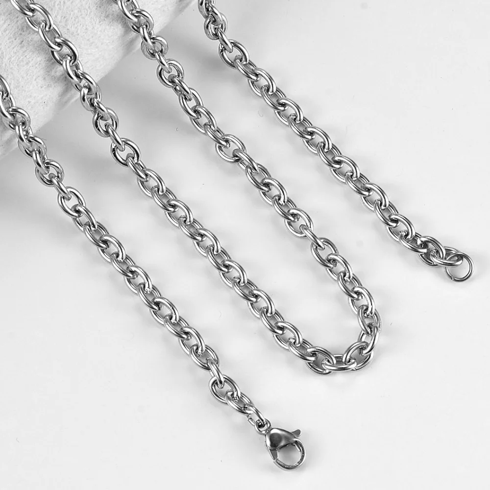 1,5/2/2,5/3/4/4,5mm Edelstahl Kreuz O Kette Edelstahl Stele Rolo Halskette für Frauen Männer DIY Schmuck Dünne Armband Halskette – Detail 7