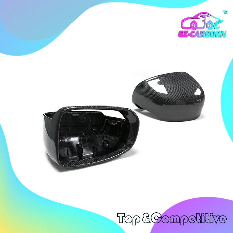 ABS+Real Carbon Fiber Rearview Mirror Caps 19+ For Volvo XC60 Styling Replacement Type Gloss Black Real Carbon Mirror Cover