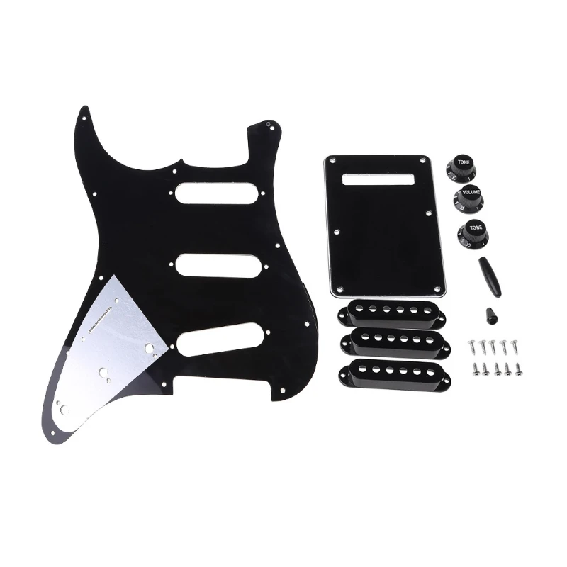 1set SSS Electric Guitar Pickguard Back Plate Pickup Cover Knobs Tips for st SQ Accessories Parts