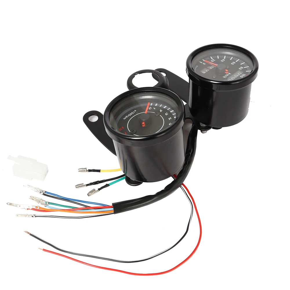 Picture 6: 2 in 1 Motorcycle Odometer Speedometer Tachometer Modified LED Speed Meter Gauge Motorbike Odometer Universal For Cafe Racer