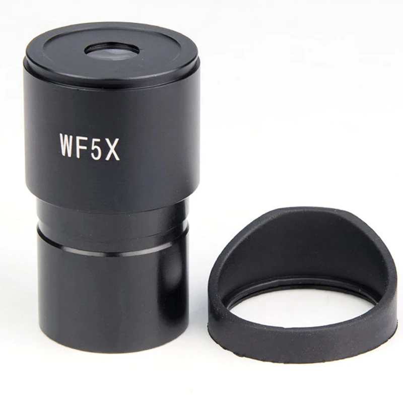 Ocular de microscopio estéreo WF5X, lente óptica gran angular, tamaño de montaje de 30mm/30,5mm, campo de visión, 20 mm w, 2 piezas