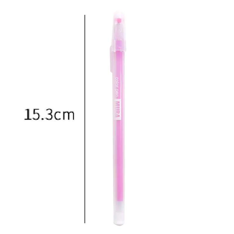 12 buah Set pena tinta Gel warna Ballpoint 0.5mm tubuh transparan spidol warna-warni Highlighter gambar A6127