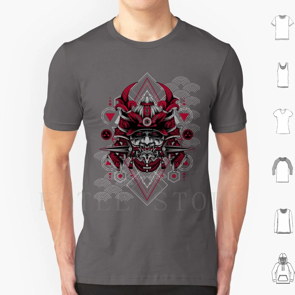 Red Oni Hannya Mask Demon Japan T Shirt DIY Big Size 100% Cotton Oni Demon Japan Japanese Anime Mecha Hannya Tattoo Manga Oni