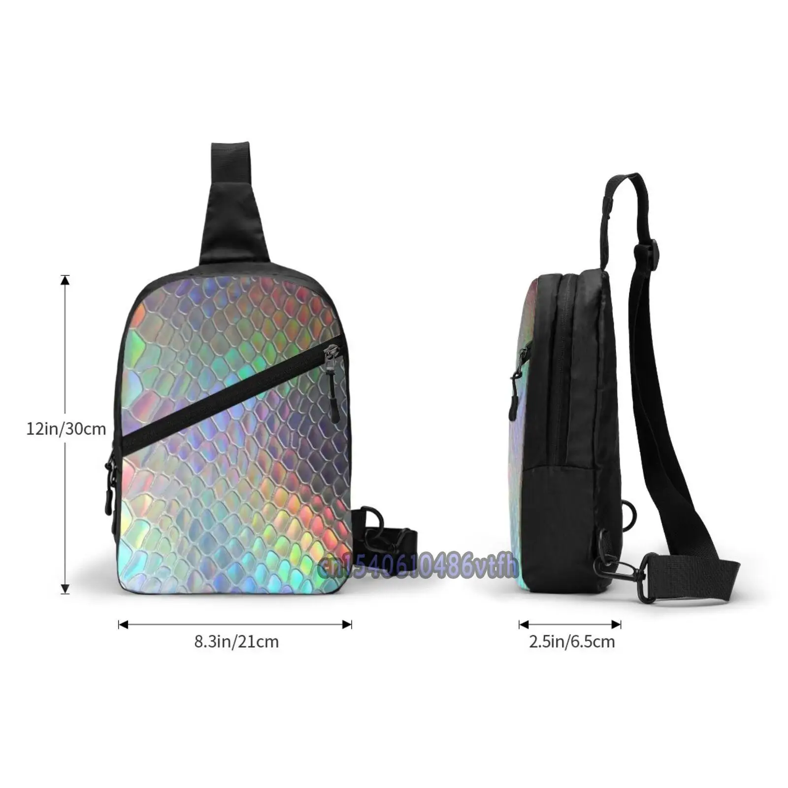 Functional Men Chest Bag Holographic Croc Streetwear Bag Waist Pack Women Black Belt Bag Hip Purse Shoulder Crossbody Bag