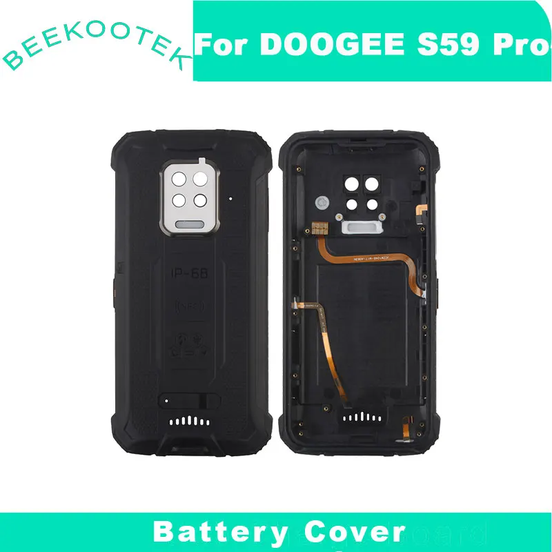 New Original Battery Case Protective Back Cover+Fingerprint Cable + Microphone+Power Volume Cable Parts For Doogee S59 Pro Phone