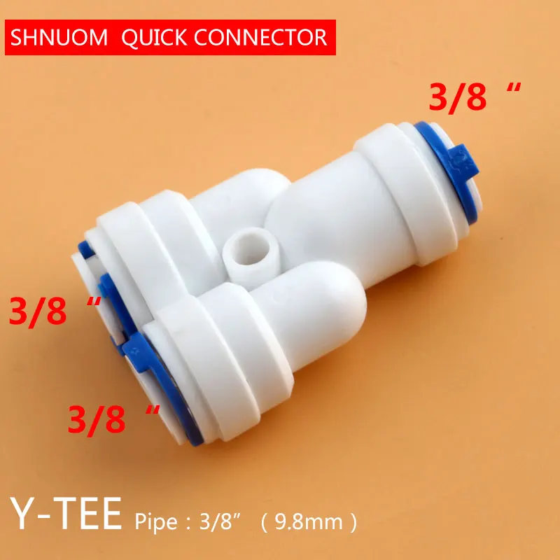 3/8 "To 3/8" YประเภทTee 3 Way Tube Quick Connect Fit RO Reverse Osmosisระบบตัวเชื่อมต่อAquariumน้ำท่อ