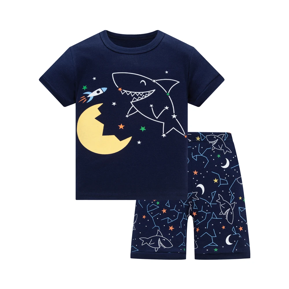 

2021 New Summer Baby Sleepwears Top quality Suits Boys Short Pajamas Children Pyjamas Cartoon Pijamas Kids Clothing Set