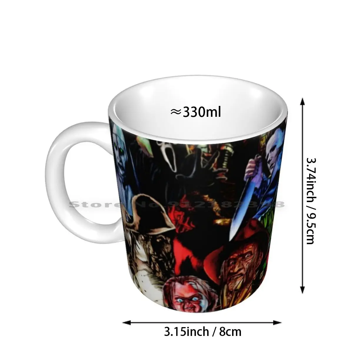 Collage Of Horror Ceramic Mugs Coffee Cups Milk Tea Mug Horror Collage Halloween Scary Nightmare Dreams Night Blood Spooky