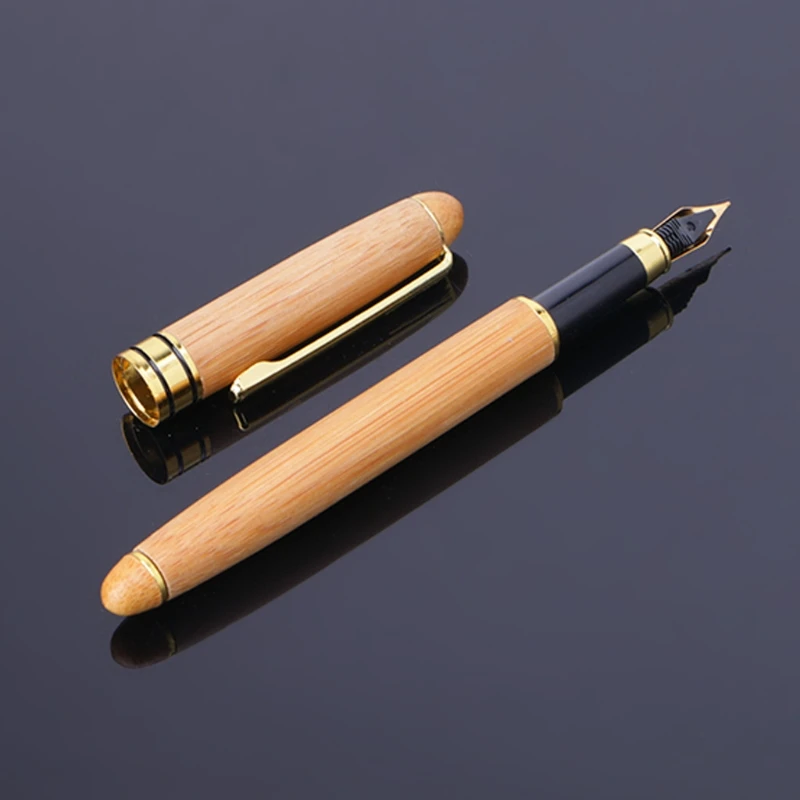 1PC Bamboo Fountain Pen Fine Nib Smooth Writing Ink Best Present Office Supply