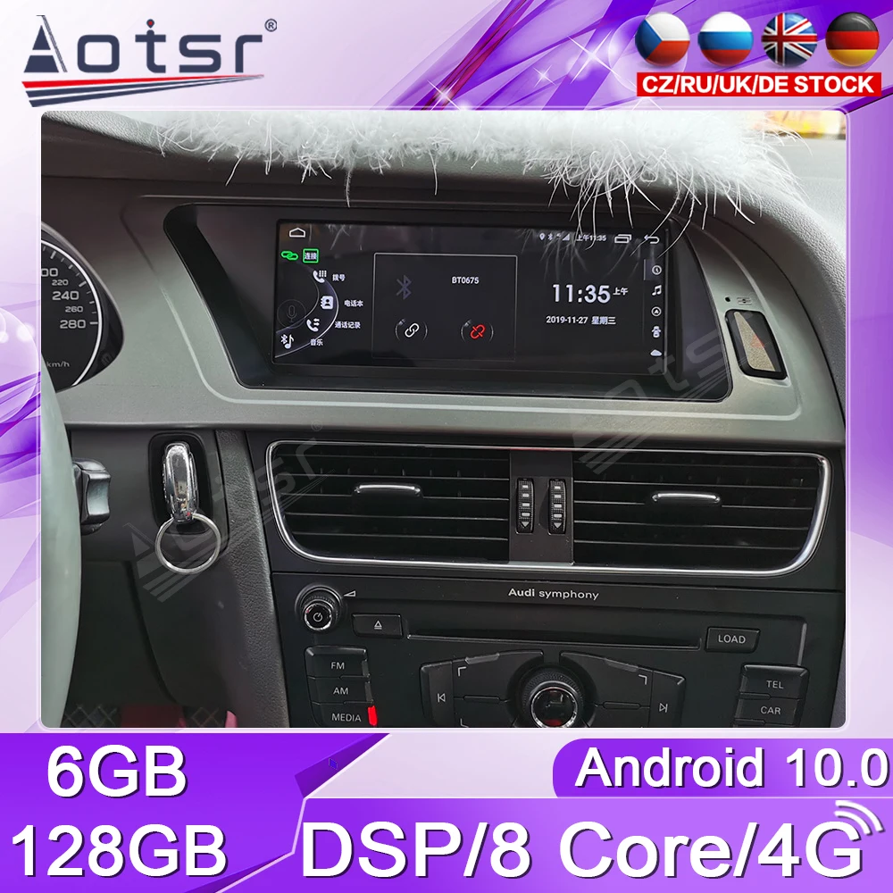 

4 + 128G Android 10 для Audi A4L 2013 2014 - 2016 GPS-навигация Радио мультимедийный приемник экран стерео аудио рекордер головное устройство