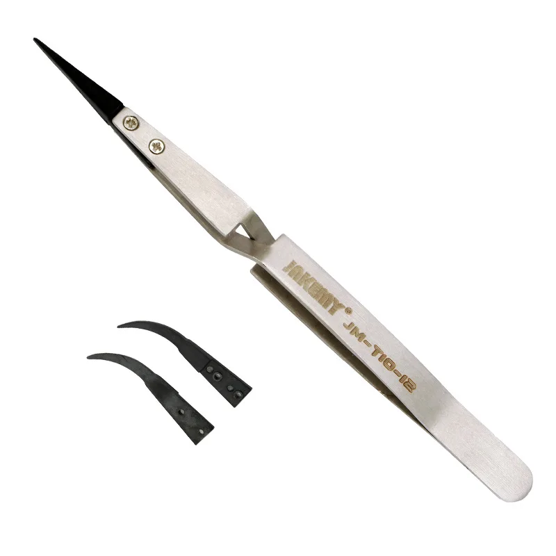 Rebound Pinset Stainless Steel Anti-Statis Presisi Pinset Perawatan Elektronik DIY Logam Solder Presisi Pengelasan