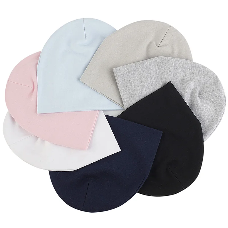 Children\'s Beanie Pure Color Simple Cotton Elastic Popular Style Cute Boys Hat Girls skullies Caps baby kid Soft Bonnet Beanies