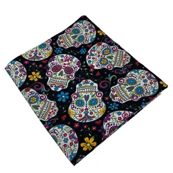 Good 140cm Wide Black Skull Fabric 100% Cotton Fabric Blue Flower Skull Head Print Patchwork Sewing Material Diy Clothing Dress