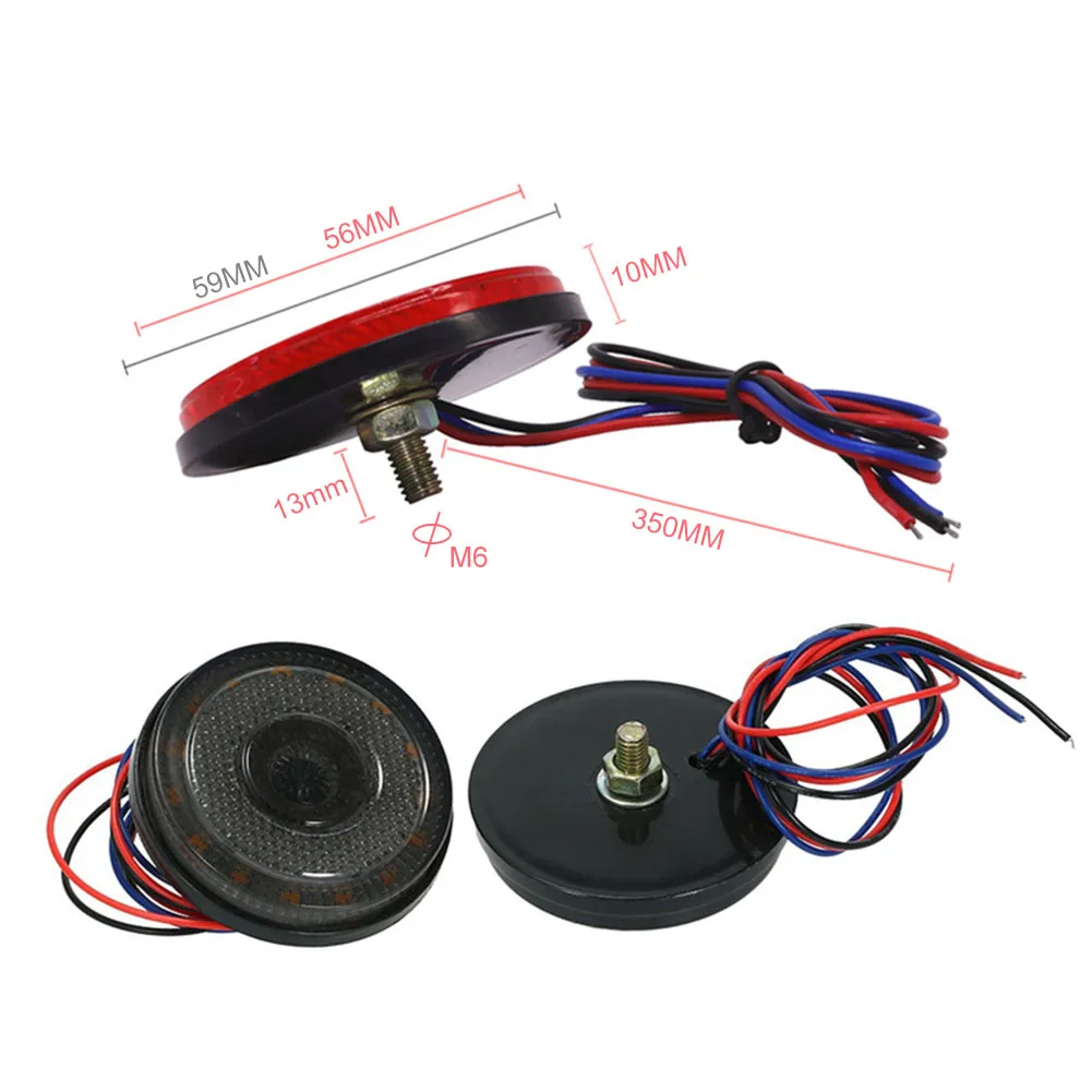 Car Lights 24 LED Car Truck Trailer Rear Tail Brake Stop Marker Light Indicator Turn Singal Light Lamp Round Reflector