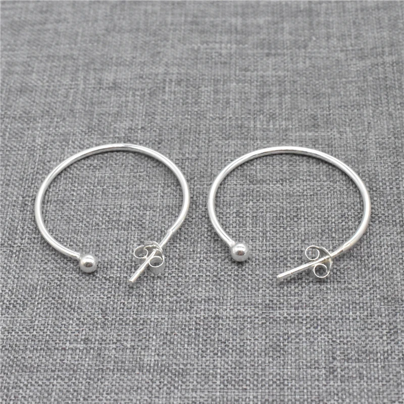 925 Sterling Silver Earring Wire Posts Ball End Earring Hooks w/ Backs