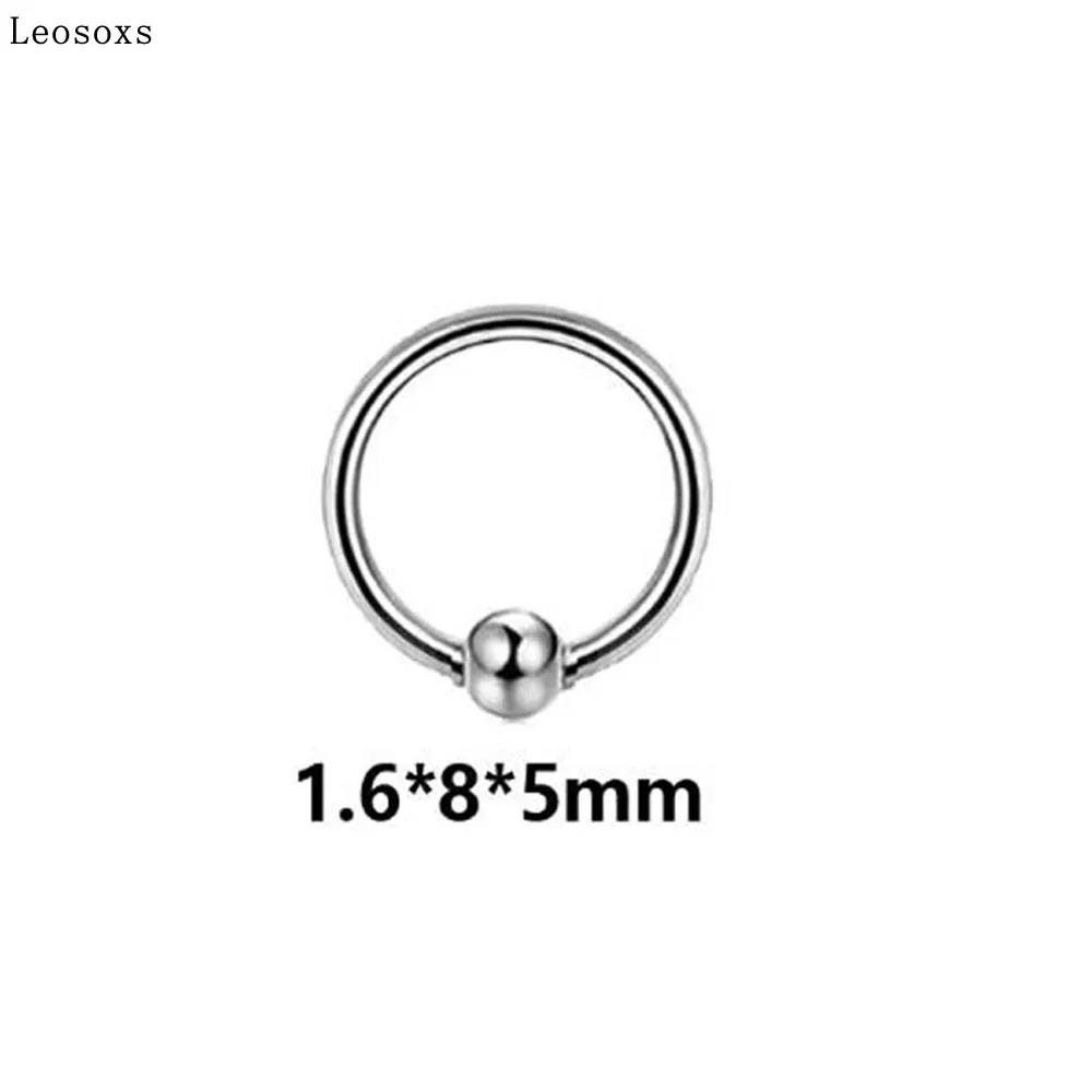 Leosoxs 1 Set Explosive Stainless Steel Piercing Jewelry Ear Bone Nails Nose Ring Lip Nails Alcohol Cotton 4-piece Ins Set