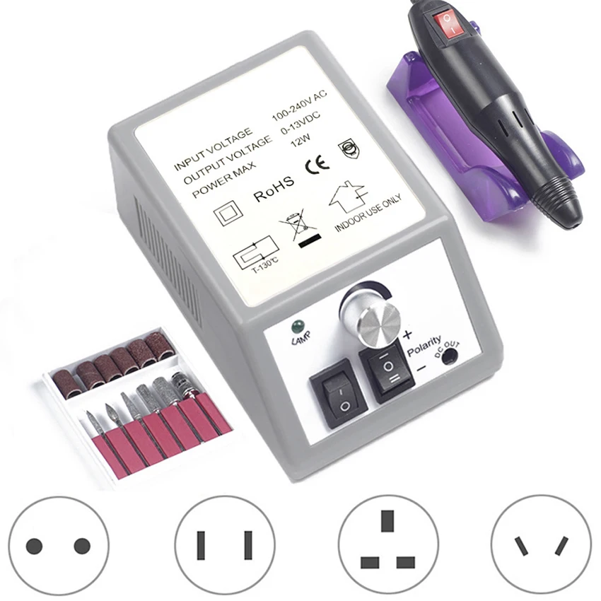 Trapano per unghie apparecchio elettrico per frese per Manicure Set di punte per trapano Gel per rimozione di cuticole macchina per Pedicure Nail Art