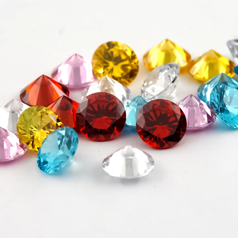 1~12mm 5A Runde Lose Zirkonia-Steine Weiß Goldgelb Rosa Granat Meeresblau Mix 5 Farben CZ Edelsteine für Schmuckherstellung – Detail 22