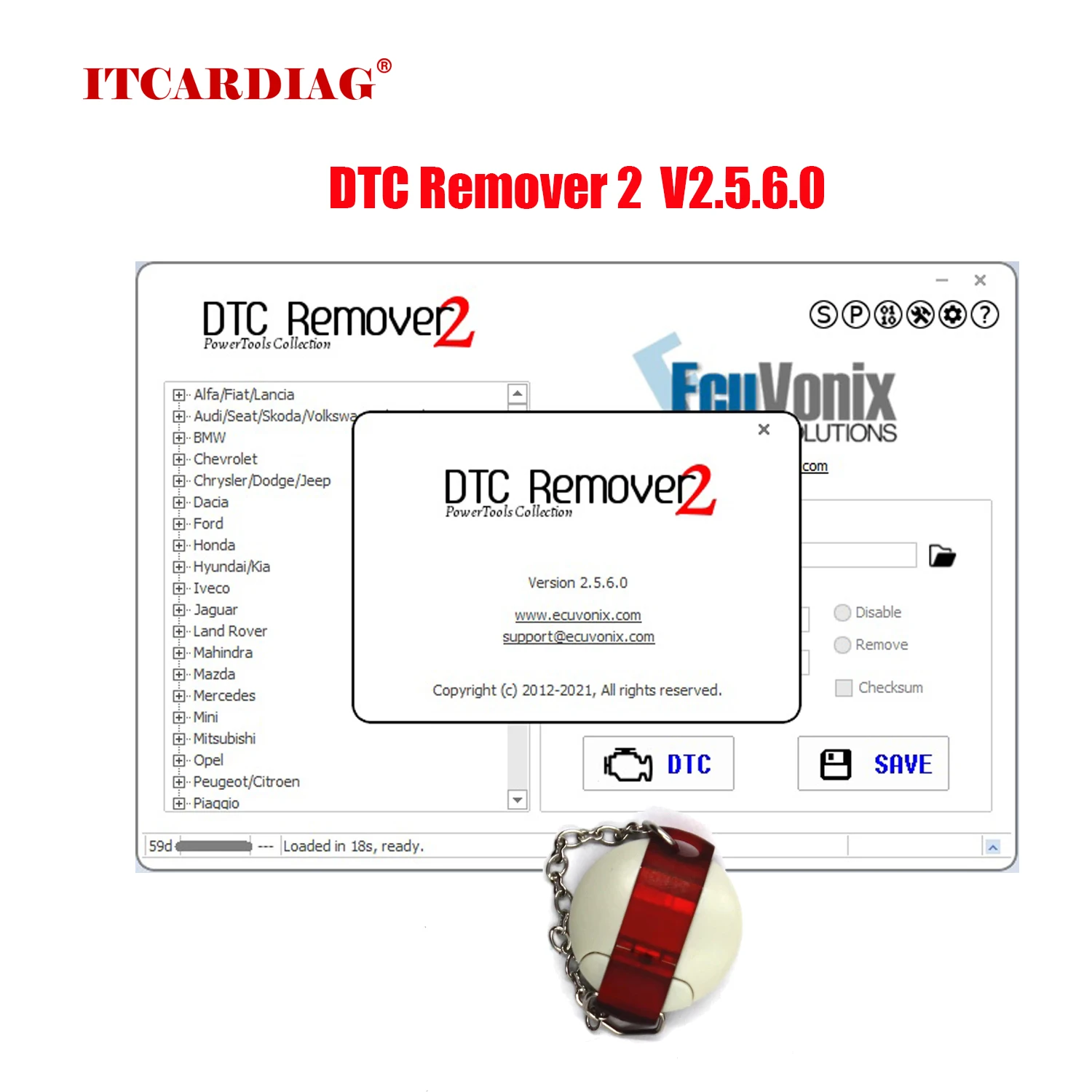 

V2.5.6 DTCRemover 2 DTC Remover DTC off Delete Software Remove or Disable DTCs in Different ECUs ECU Progammmer