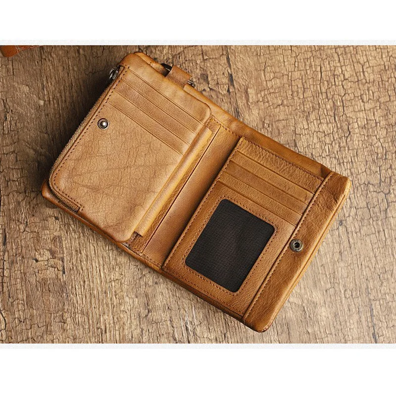 Vintage Women Leather Wallet Short Slim Male Purses Money Credit Card Holders Men Wallet ZP003