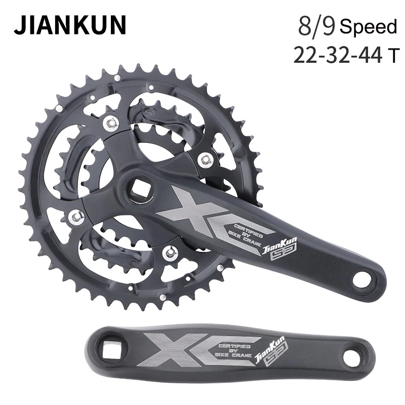 22/32/44T MTB Crankset  Single/Triple Speed Chainirng 64/104 BCD 170mm Crank 3*9S 27S Chainwheel Bike Accessories