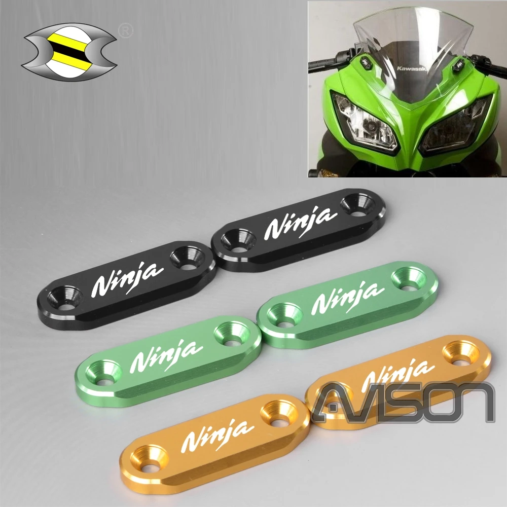 

For Ninja300 400 650 ZX6R Mirror Block Off Plates Upper Fairings Protect Anodized Aluminum Construction