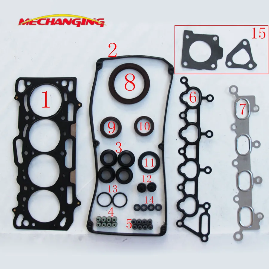 

4G18 Engine Full Gasket Set kit for Mitsubishi LANCER LING/kuda/sparce star/colt plus(taiwan) 1.6L 1584CC SE000356