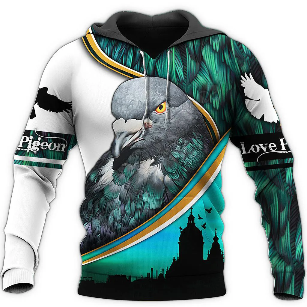 PLstar Cosmos 3D Printed Beautiful Pigeon Funny Animal Harajuku Streetwear women for men Funny Hoodies/Sweatshirt/Jacket 01