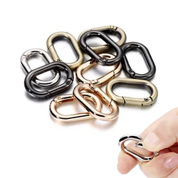 Oval Metal Spring Fechos, mosquetão aberto, Keychain Bag Clips, Dog Chain Buckles, Conector para Jóias DIY, 5Pcs por lote