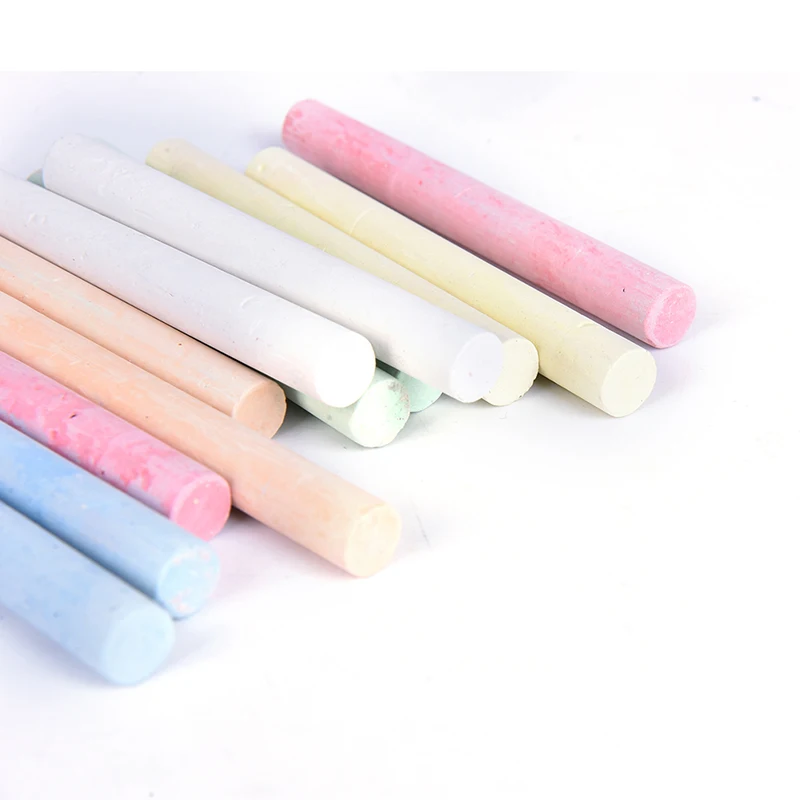 12 Pcs Dustless Chalk Pen Drawing Chalks For Blackboard 6 Colors Stationary Office School Supplies Accessories