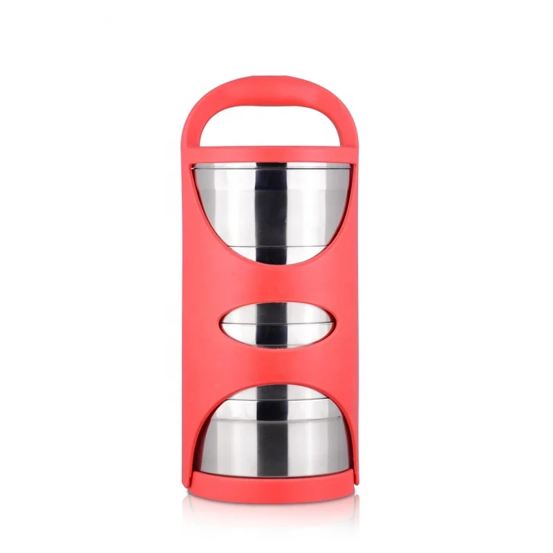 

Hottest Color Food Storage Container 2/3/4 Tier Round Stainless Steel Tiffin For Take-away