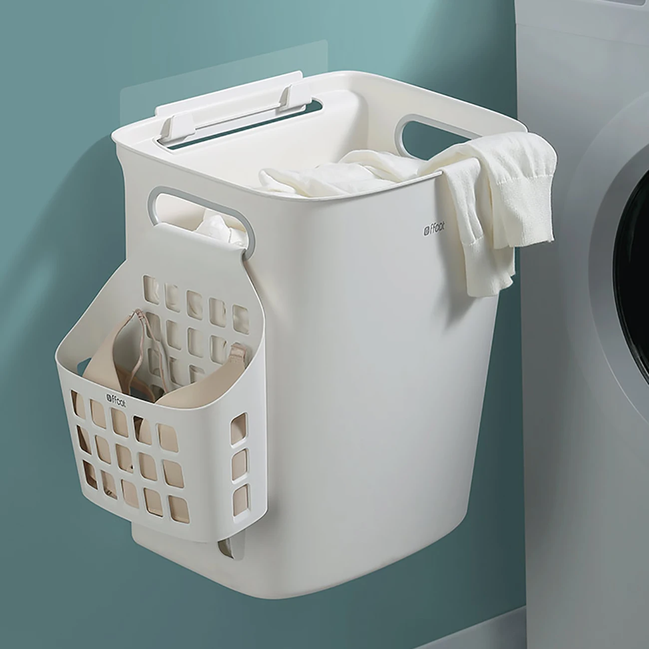 Wall-Mounted Laundry Basket Clothes Storage Basket Household Clothing Storage Box Bin