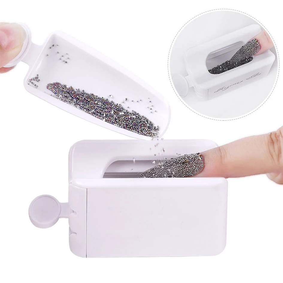 1szt Nail Glitter Powder Recycling Container Organizer Dwuwarstwowe pudełko do przechowywania paznokci Przenośne narzędzie do manicure Plastikowa taca Nail Art