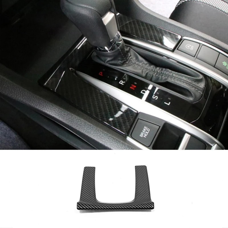 

For Honda Civic 10th 2016 2017 2018 ABS Carbon fibre U type Gear Box Panel Internal Gear Side Moulding Cover Trim accessories