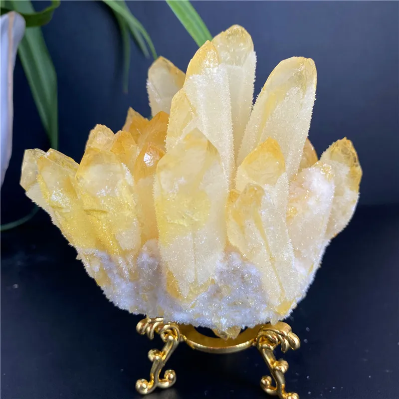 Top Natural Morion Citrine Phantom Quartz Crystal Cluster Point Healing Specimen Collection Home Feng Shui Decor