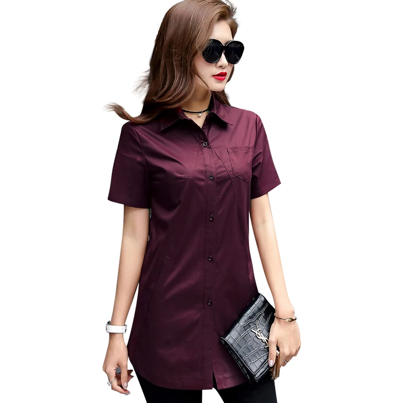 

Women Blouses Summer Style Fashion Turn Down Collar Office Shirt Blouse Casual Tops Plus Size 6XL Blusas Femininas Free Shipping