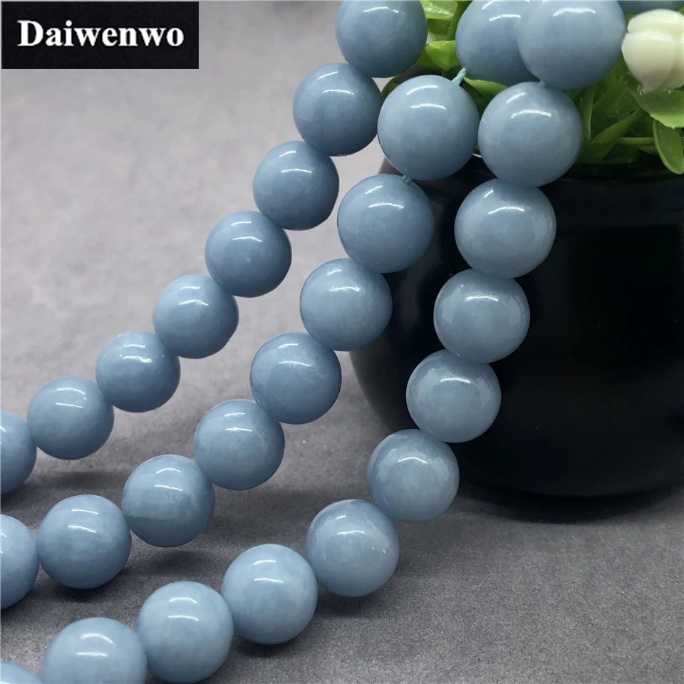 

5A Angelite Beads 4-14mm Round Natural Loose Stone Bead Diy for Bracelet