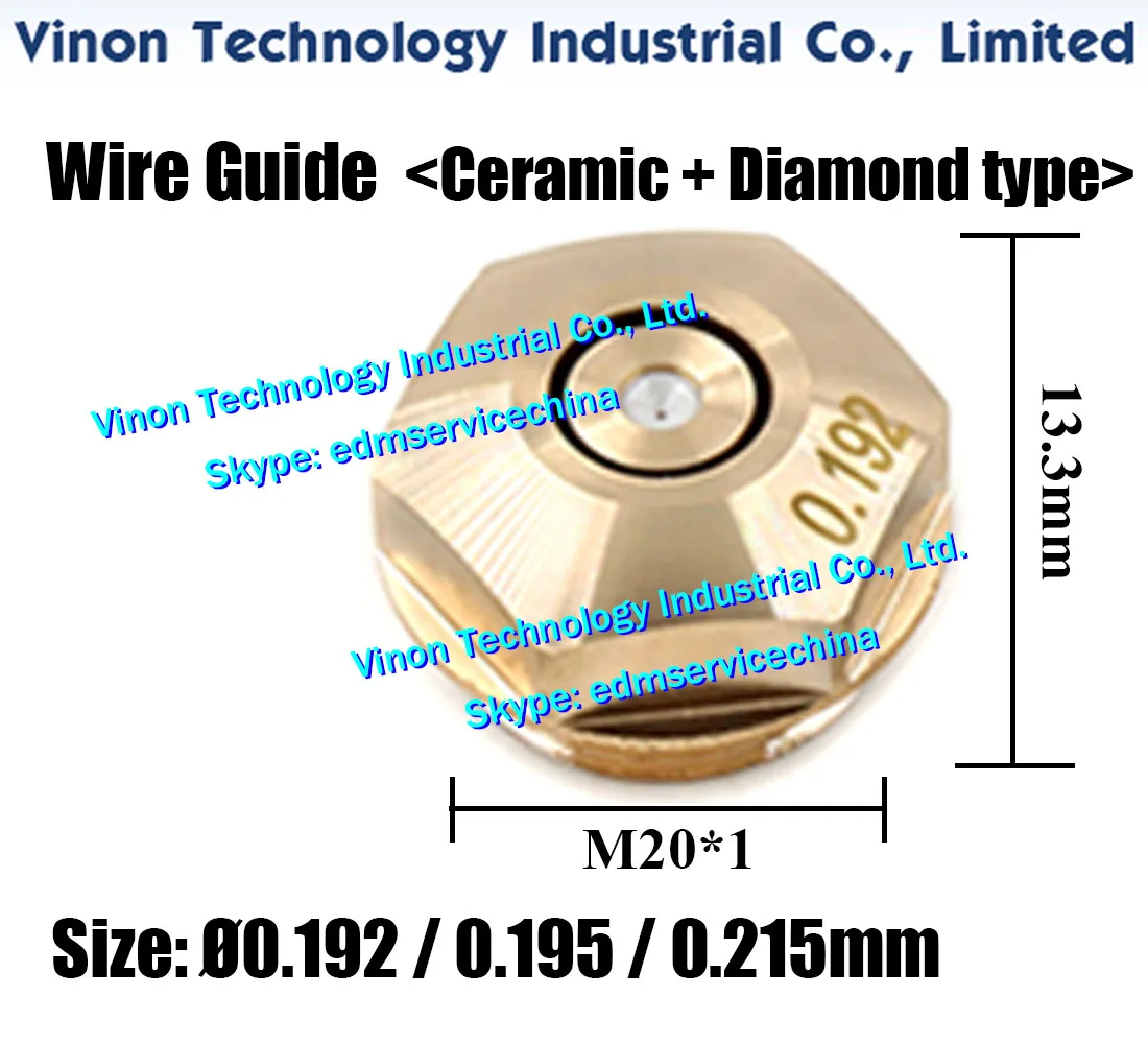 Ø0.192, Ø0.195, Ø0.215mm BAQI EDM Wire Guide (Ceramic+Diamond type) used for BAQI Medium Speed Wire Cutting Machines