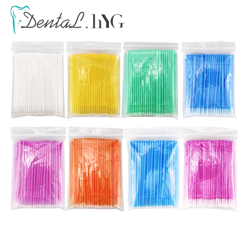 100PCS/Pack Microbrushes Disposable Micro Applicators Sticks Mascara Eyelashes Extension Makeup Brushes Dental Materials