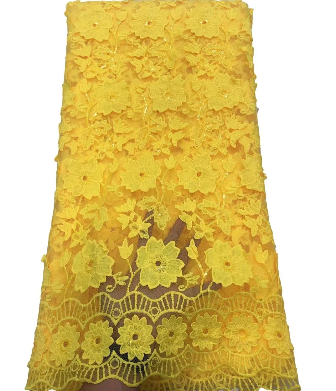 

African Lace Fabric High Quality Nigerian Embroidered tulle Lace with sequence Fabrics For Wedding Sewing TS9412