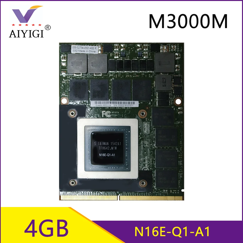 Imagem -01 - Quadro M3000m M3000 Gddr5 4gb Placa Gráfica de Vídeo N16e-q1-a1 com Suporte x para hp Zbook17 g3 Dell M7710 M7720 100 Teste Bem quadro m3000m m3000 gddr5 4gb placa grafica de video n16e q1 a1 com suporte x para hp zbook17 g3 dell m7710 m7720 100 teste bem 01