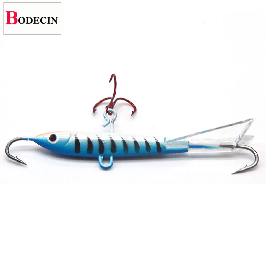 Ice Fishing Lure Hook Tackle Trout Jigging Balancer Hard Metal With Fake/Jig Bait Boxe Winter Wobblers Lead Head 1pcs 83mm/18g