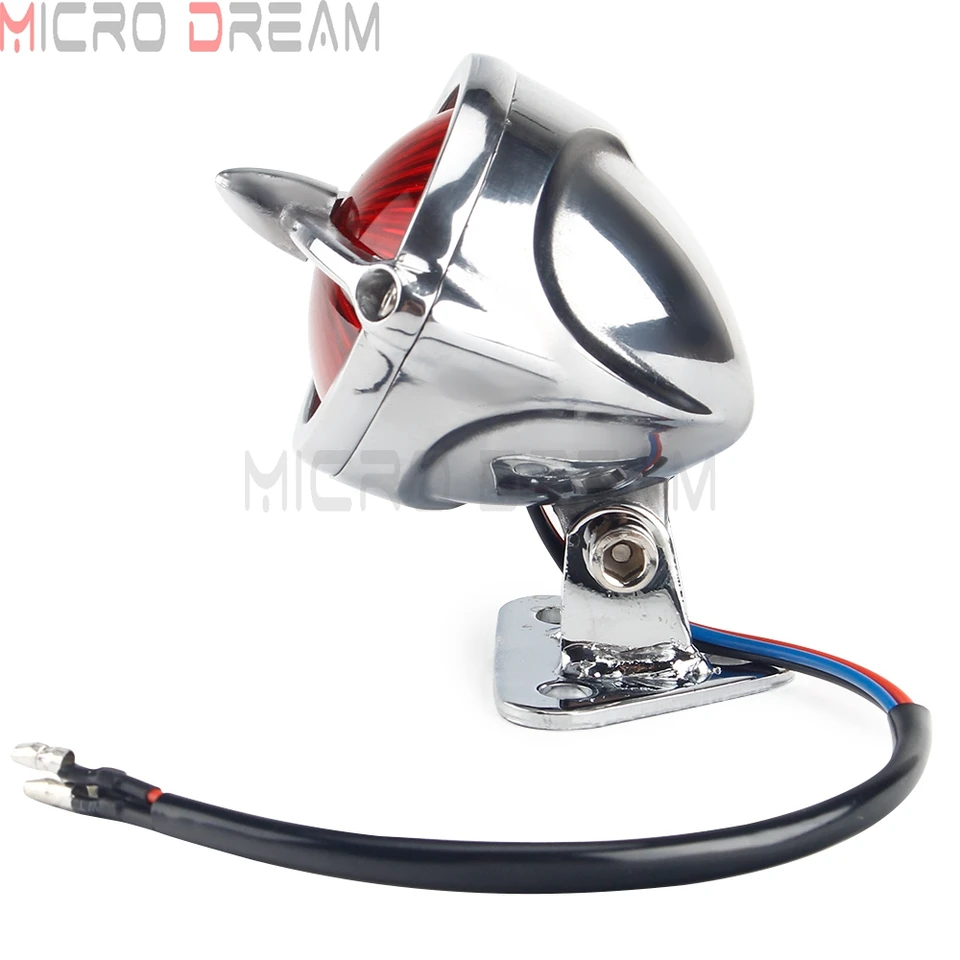 Motorcycle Custom LED Bates Rear Stop Taillight Black Red Lens