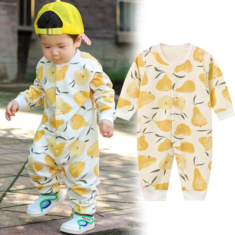 Unisex Cotton Baby Onesies Newborn 0-24M Boy Girl Boy Clothes Print Pajamas Romper Cartoon Long Sleeve Ropa Bebe