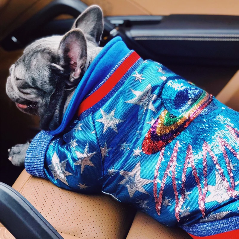 SUPREPET French Bulldog Pet Trend Dog Suit Winter Comfortable Warm Silk Retro Dog Jacket French Bulldog Chihuahua Dog Clothes